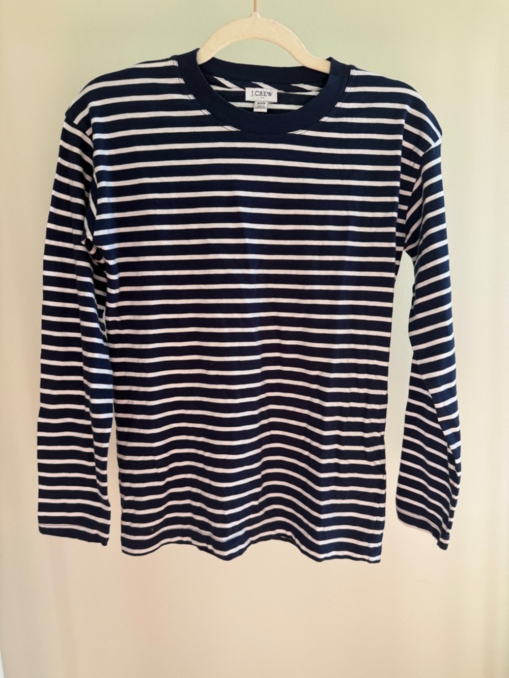 J. Crew Navy and White Striped Long-Sleeve Tee